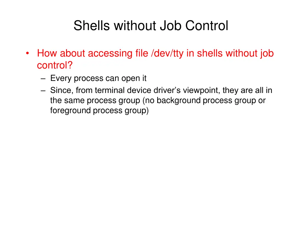 shells without job control 2