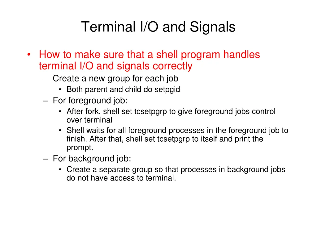 terminal i o and signals