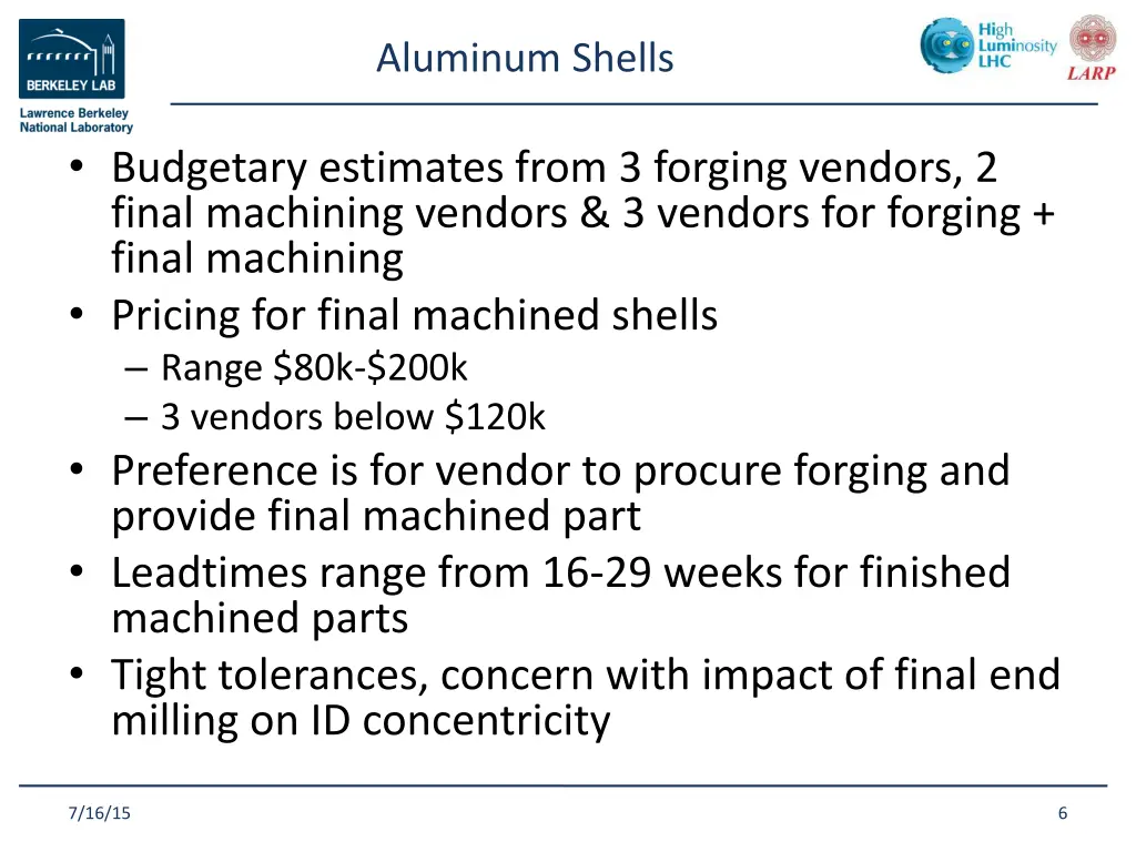 aluminum shells