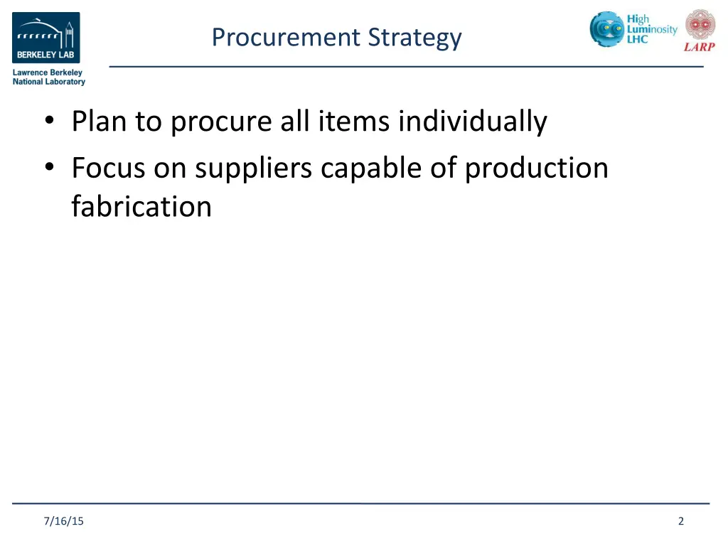 procurement strategy