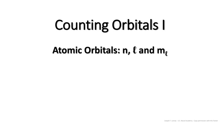 counting orbitals i counting orbitals i