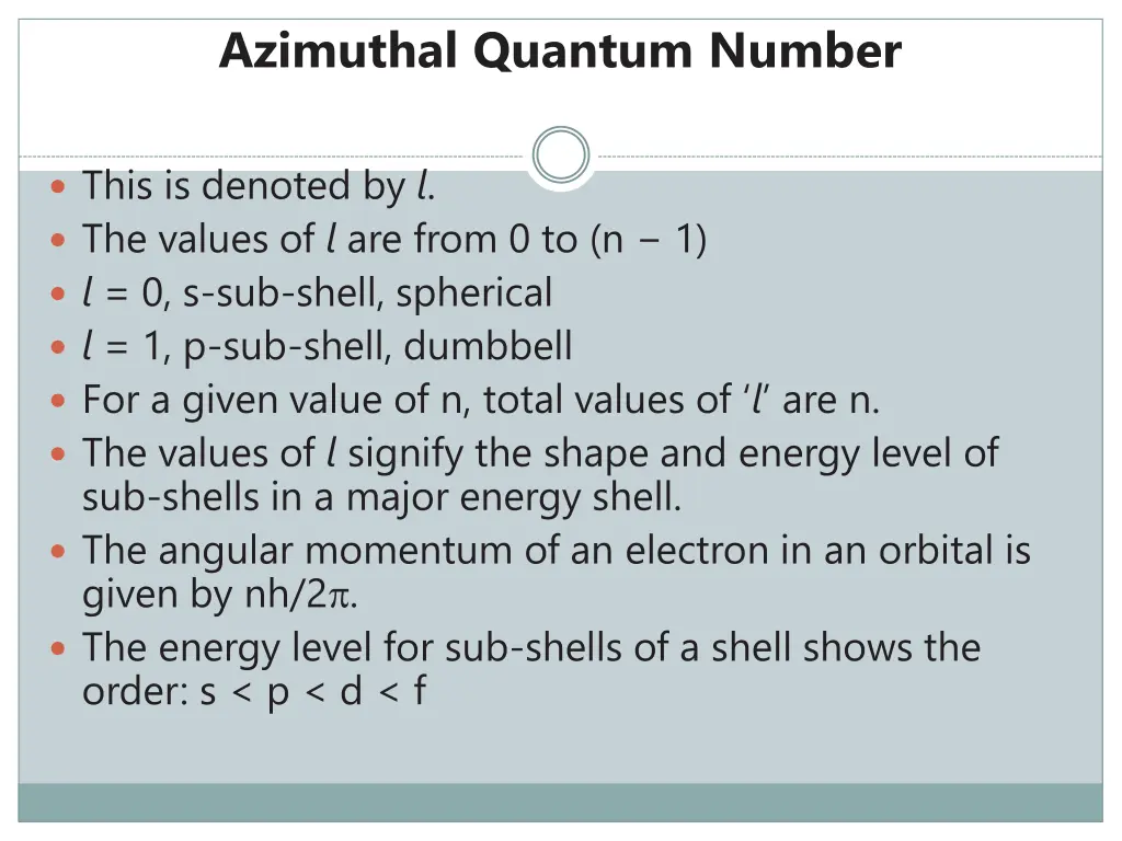 azimuthal quantum number