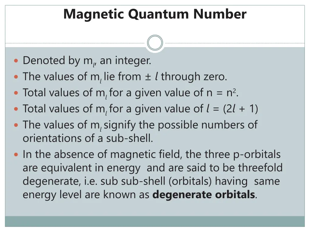 magnetic quantum number