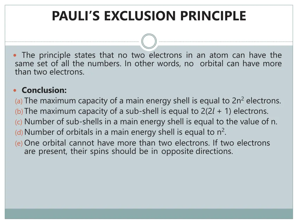 pauli s exclusion principle