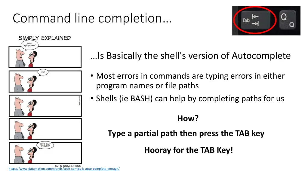 command line completion