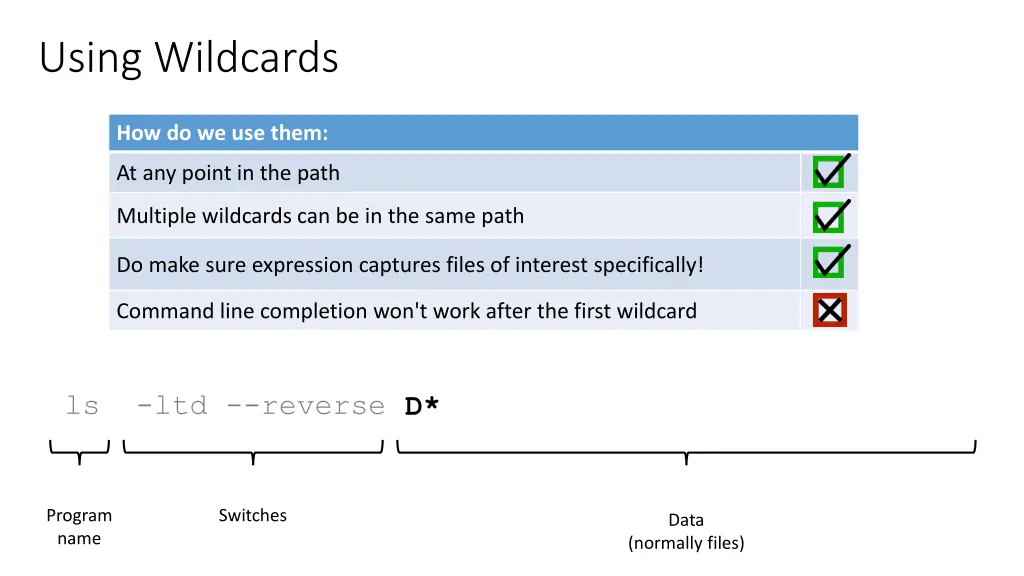 using wildcards