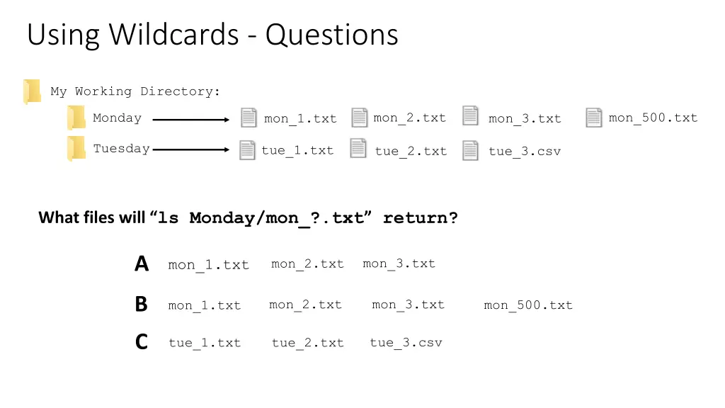 using wildcards questions 1