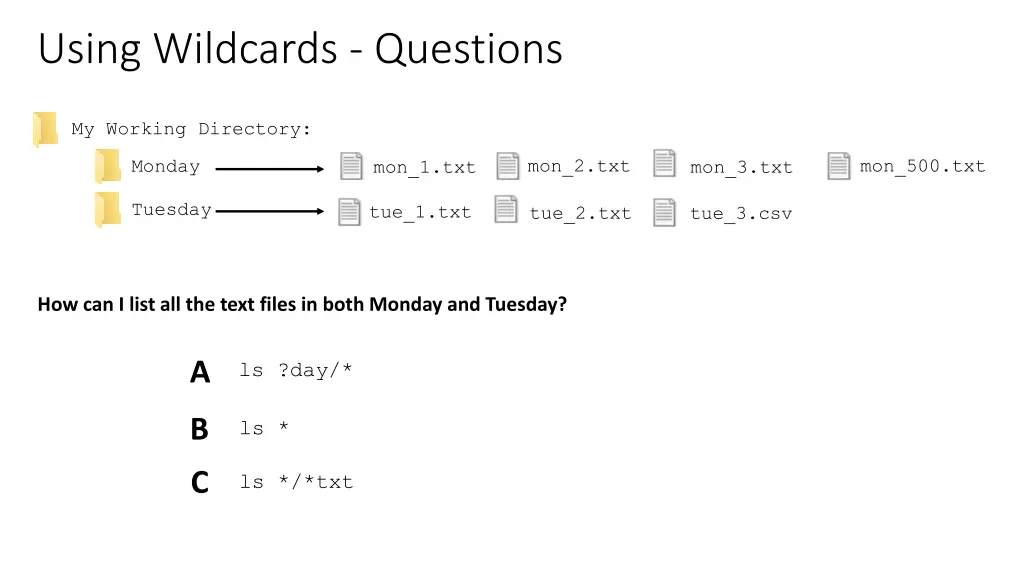 using wildcards questions 2