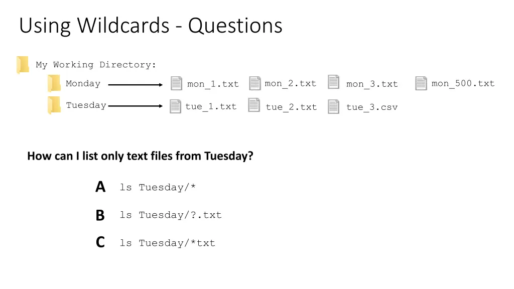 using wildcards questions