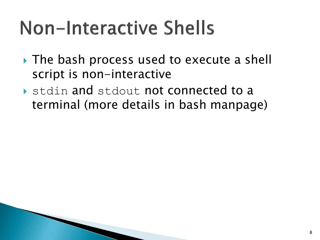 the bash process used to execute a shell script