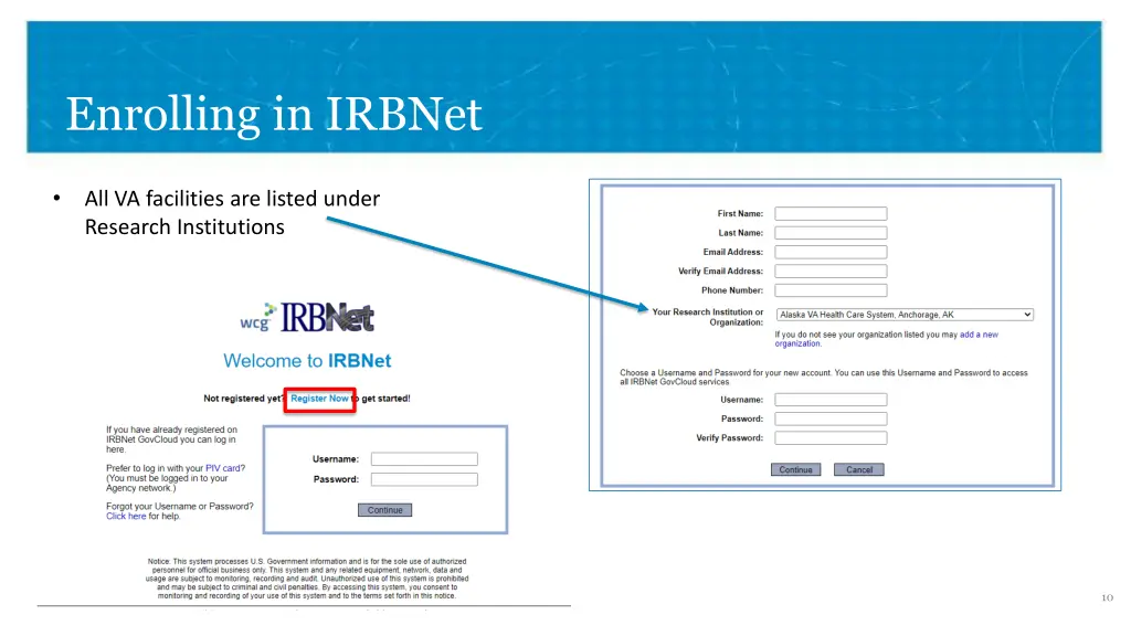 enrolling in irbnet