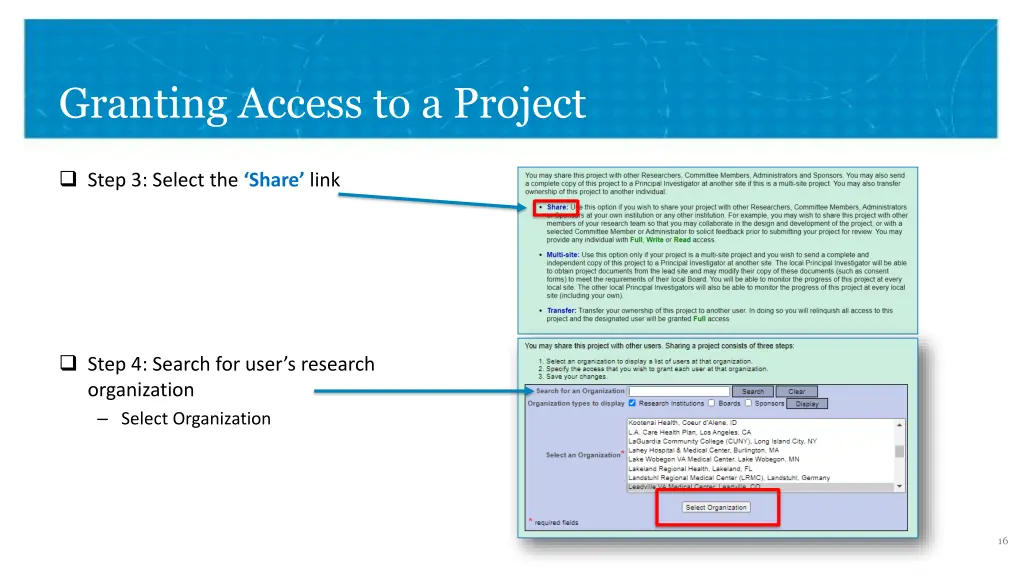 granting access to a project 1