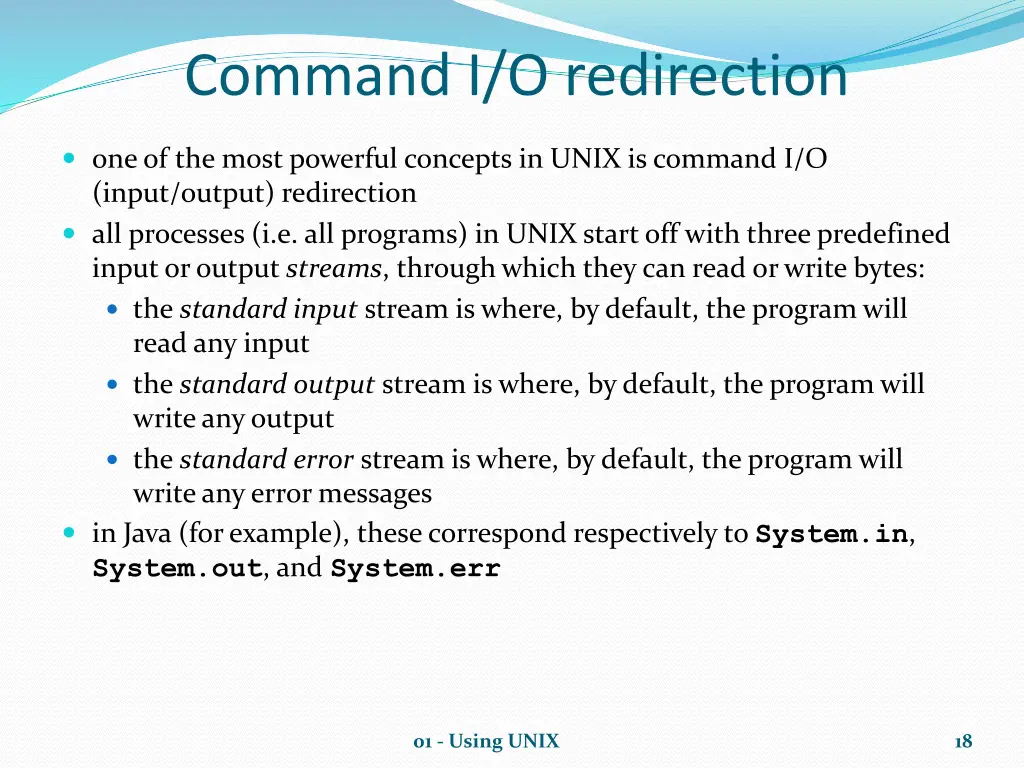 command i o redirection