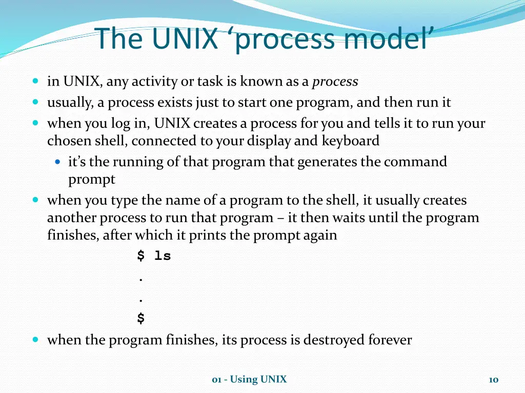 the unix process model