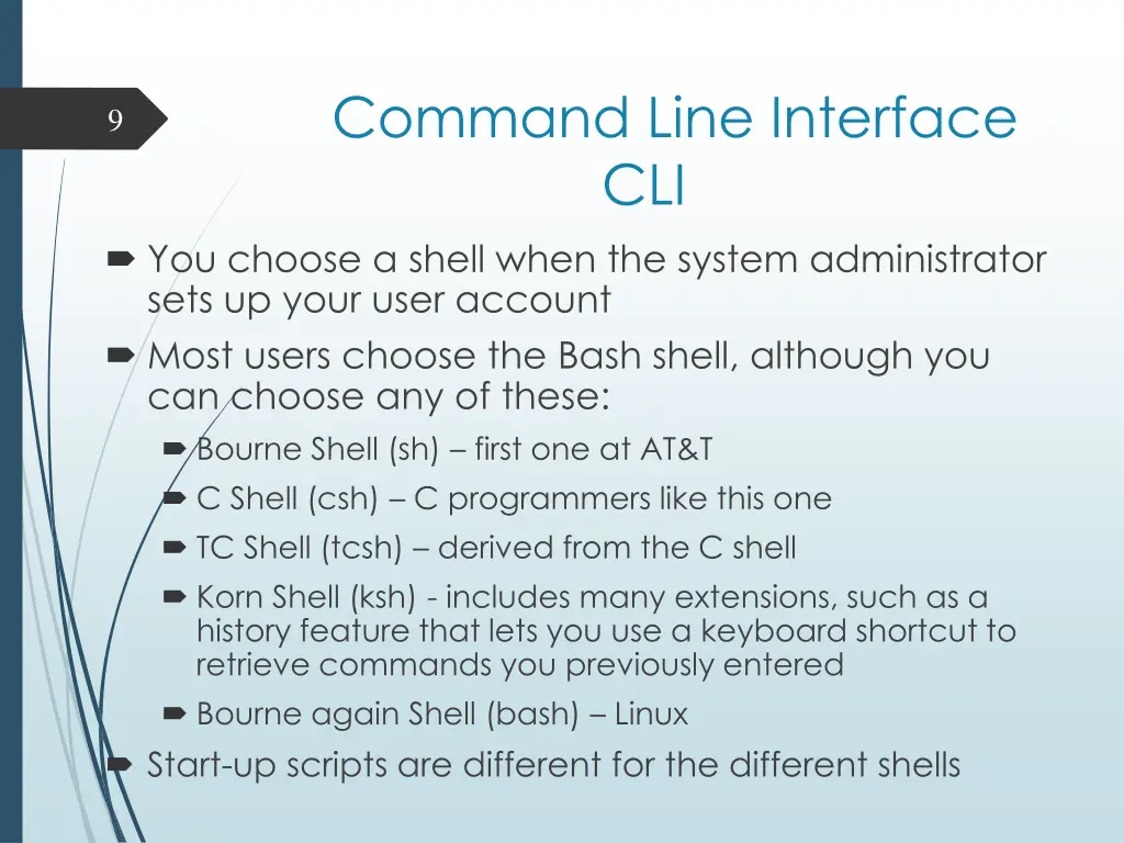 command line interface cli you choose a shell