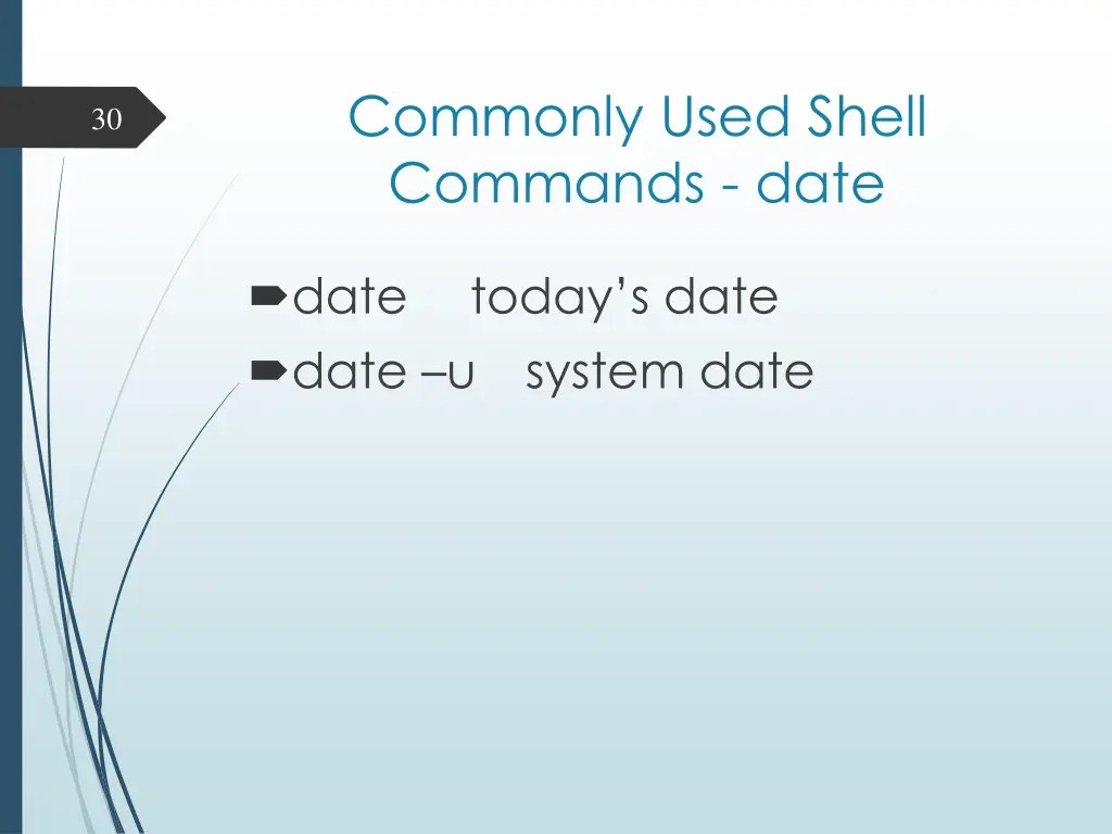 commonly used shell commands date