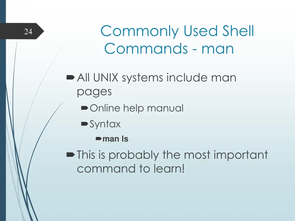 commonly used shell commands man