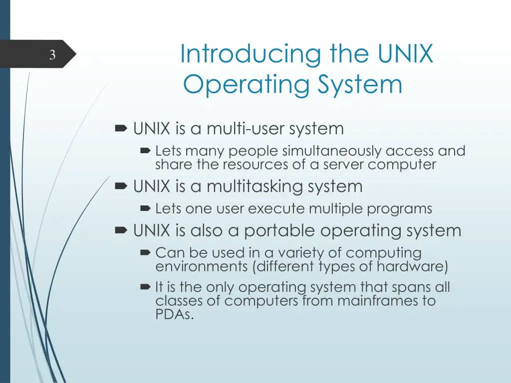 introducing the unix operating system