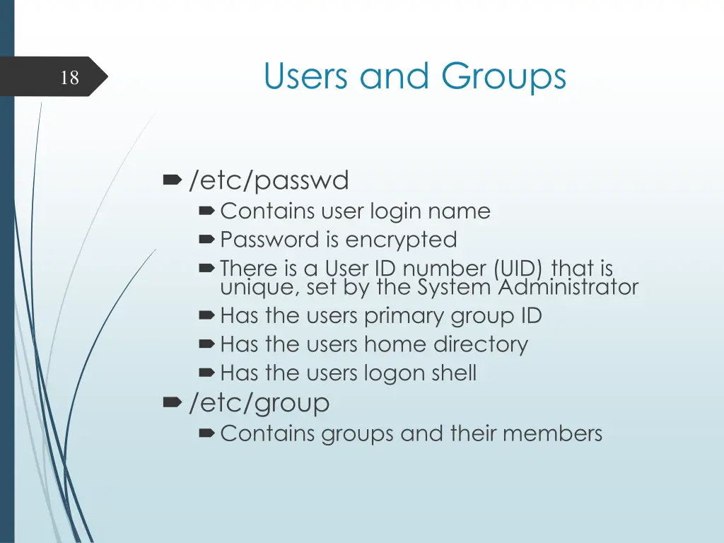 users and groups