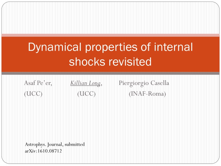 dynamical properties of internal shocks revisited