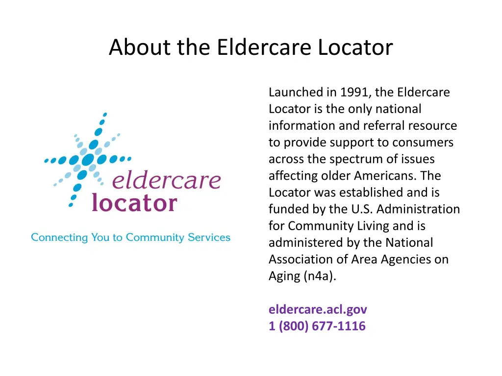 about the eldercare locator 1