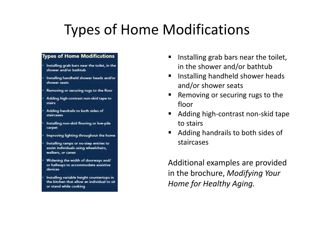 types of home modifications