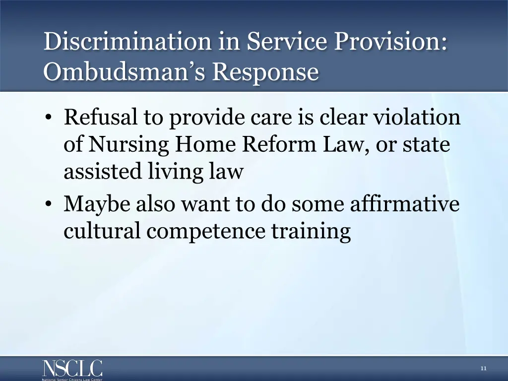 discrimination in service provision ombudsman