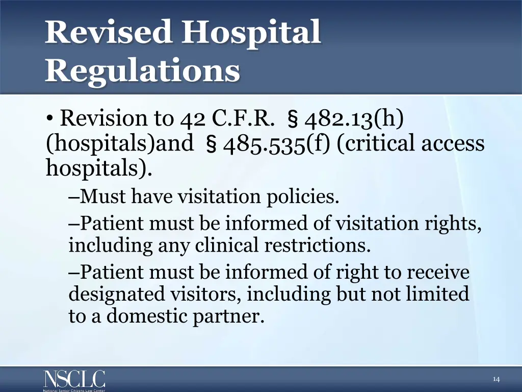 revised hospital regulations