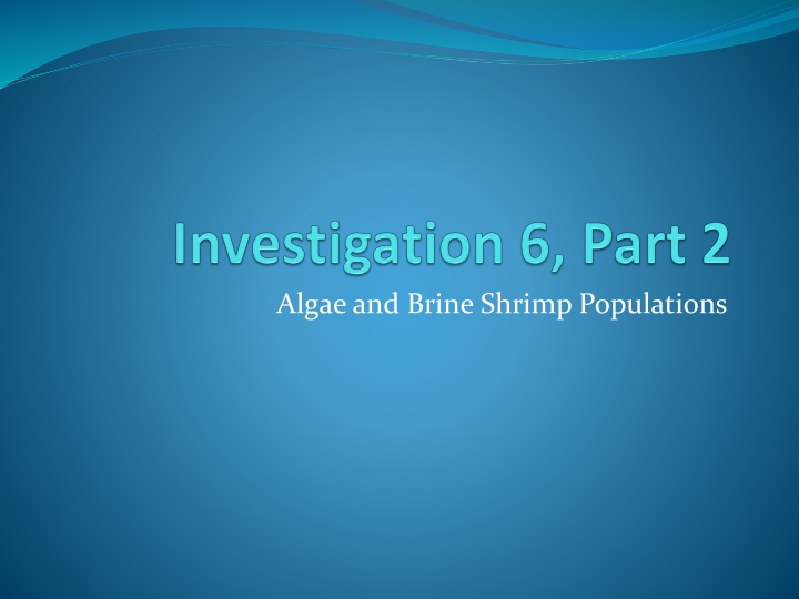 algae and brine shrimp populations