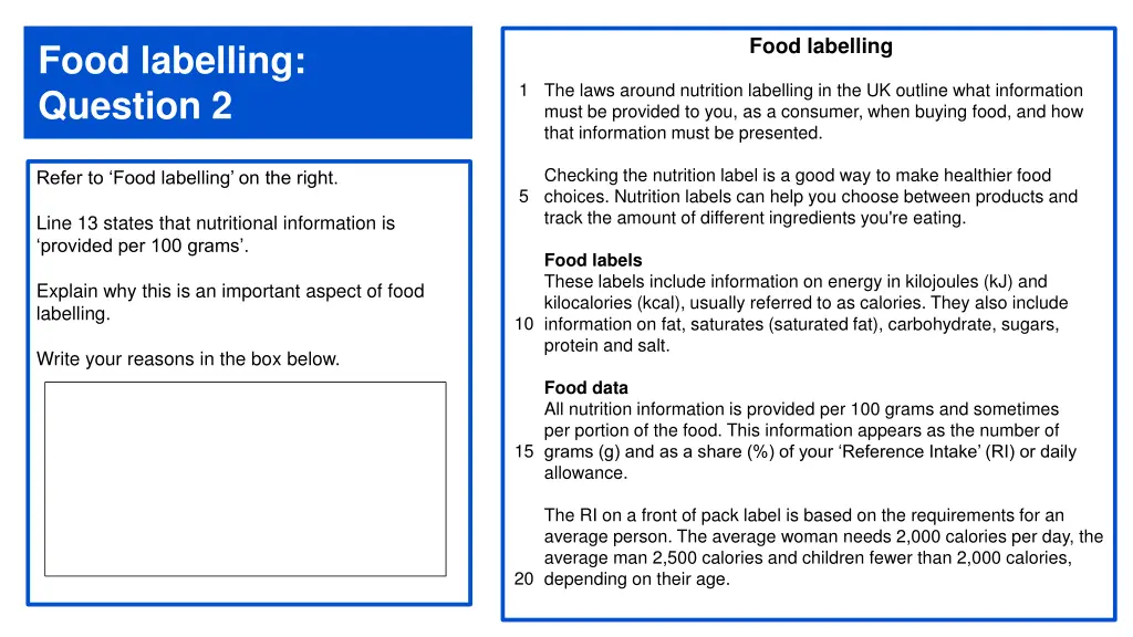 food labelling 1