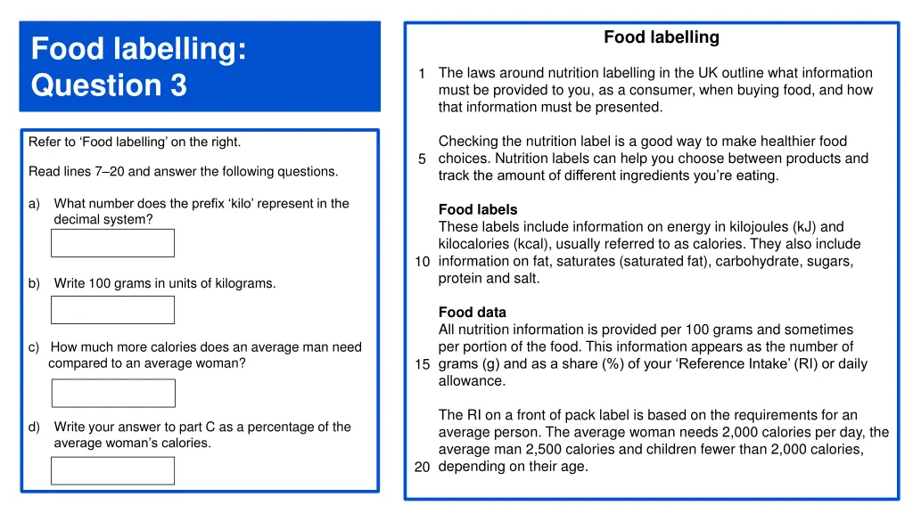 food labelling 2