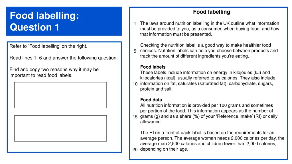 food labelling