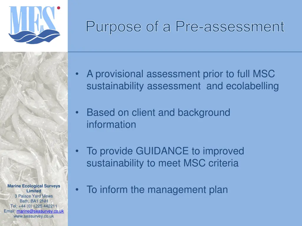 purpose of a pre assessment