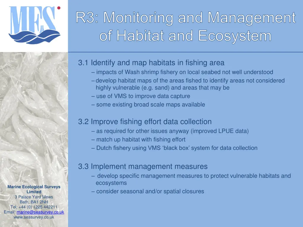 r3 monitoring and management of habitat