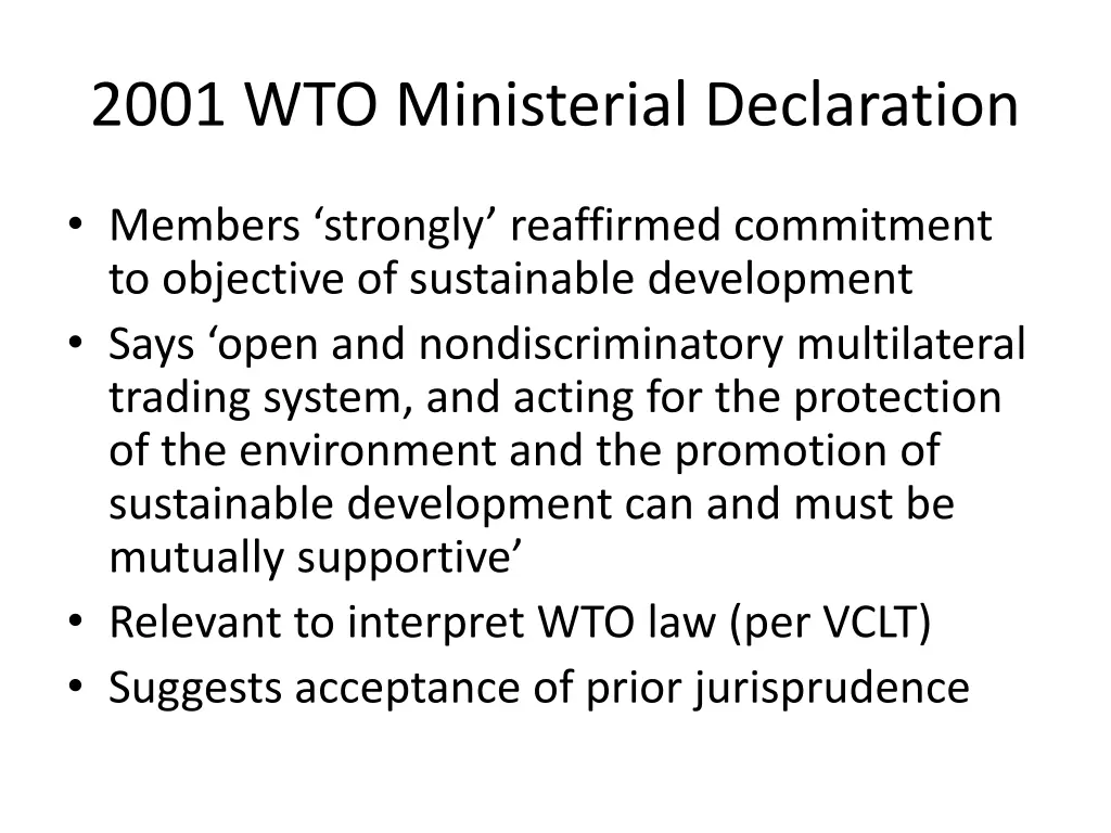 2001 wto ministerial declaration