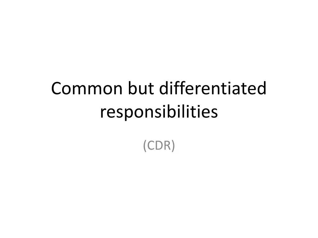 common but differentiated responsibilities