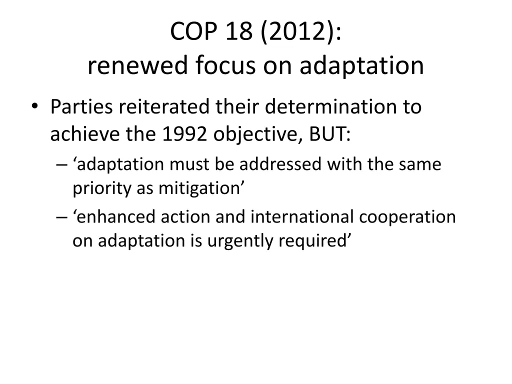 cop 18 2012 renewed focus on adaptation