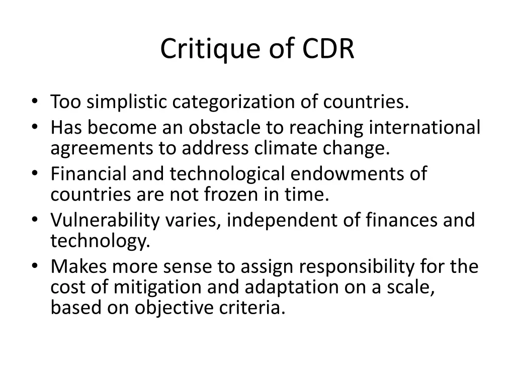 critique of cdr