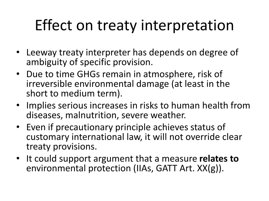 effect on treaty interpretation