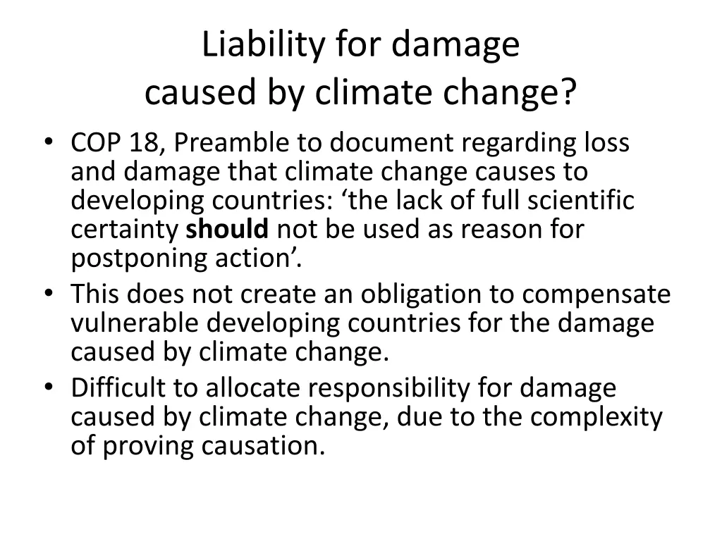 liability for damage caused by climate change