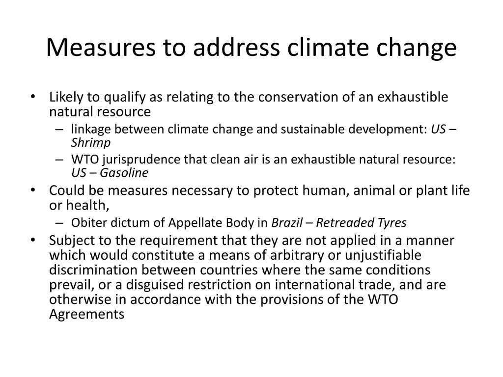 measures to address climate change