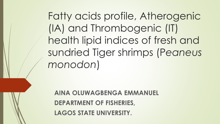 fatty acids profile atherogenic