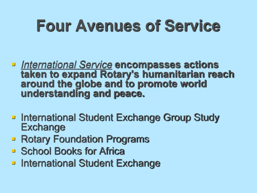 four avenues of service 4