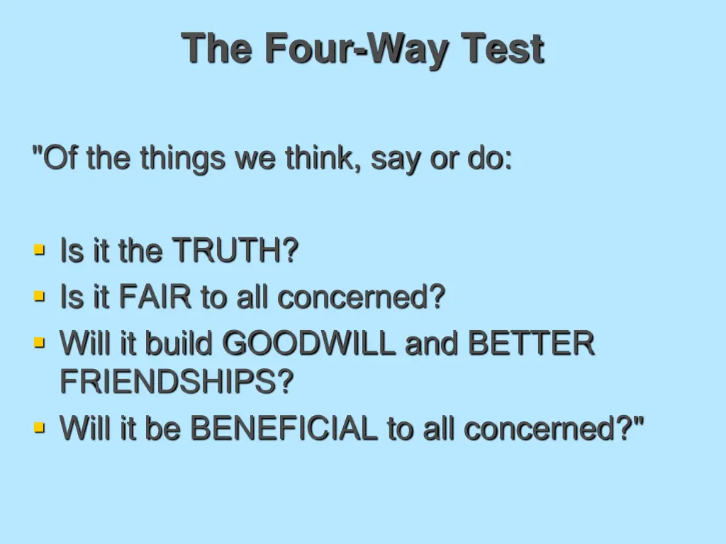 the four way test 1