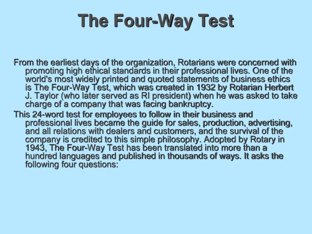 the four way test