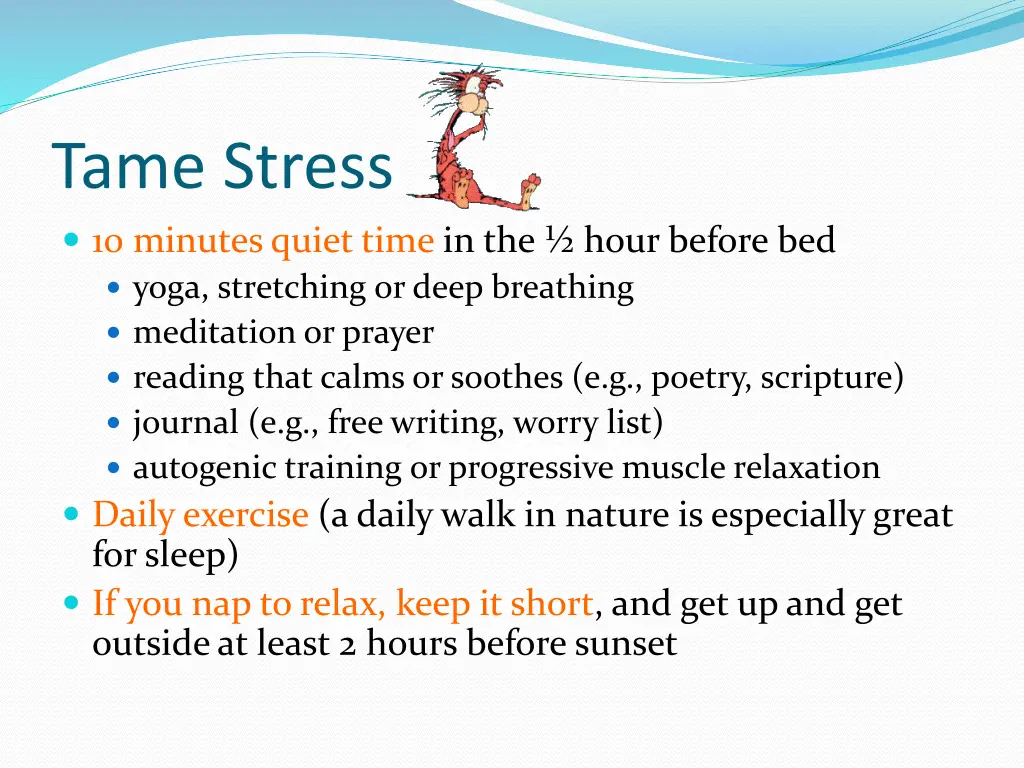 tame stress 10 minutes quiet time in the hour