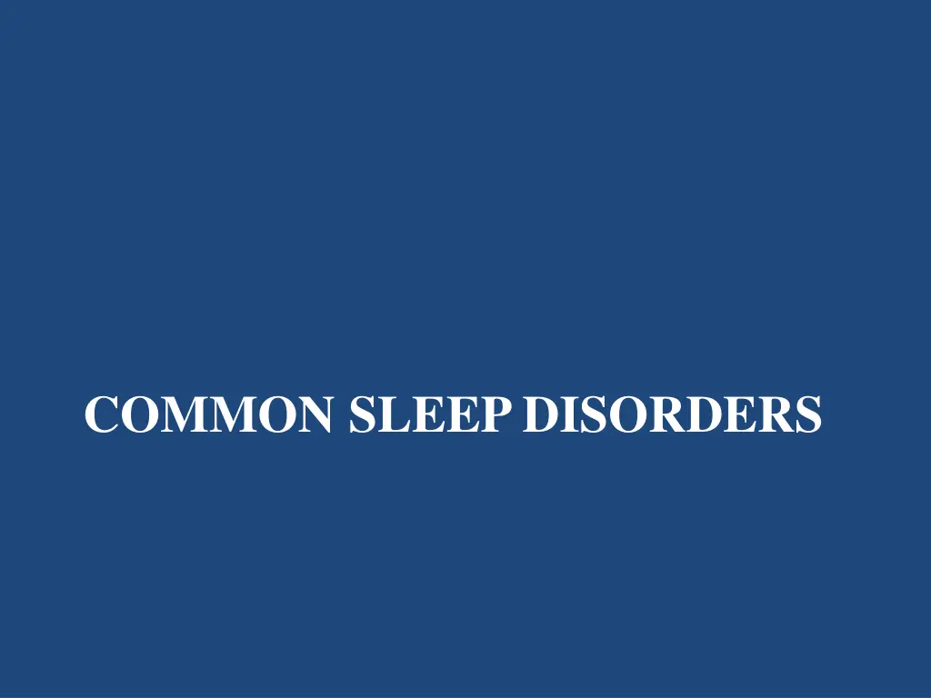 common sleep disorders