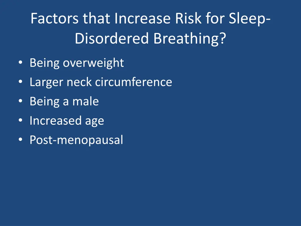 factors that increase risk for sleep disordered