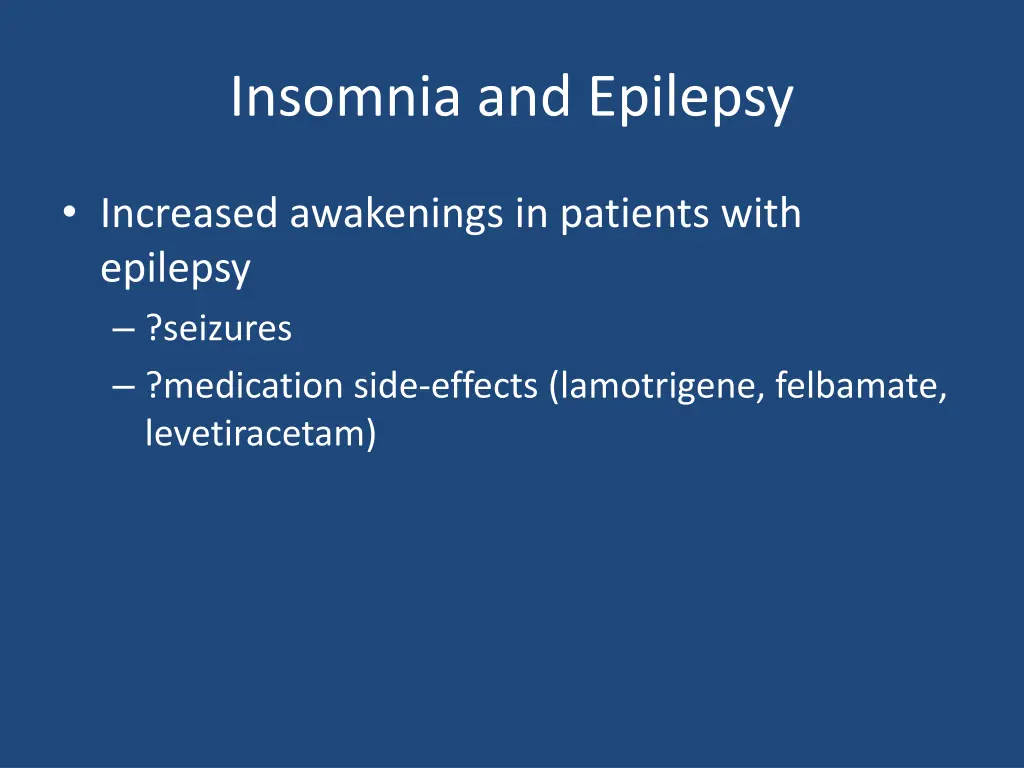 insomnia and epilepsy