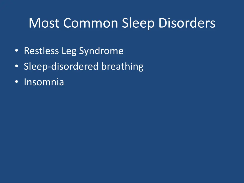 most common sleep disorders